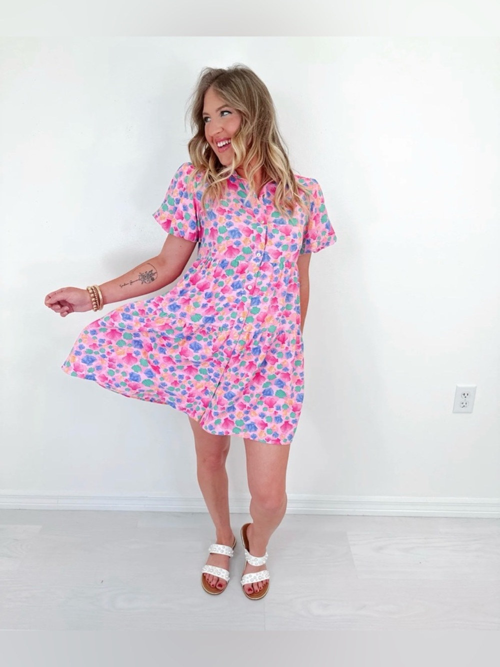 NWT SULLIVAN SEASHELL PRINT SHIRT DRESS - Picture 3 of 13